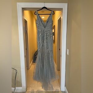 Silver Terani Couture Gown NEVER WORN